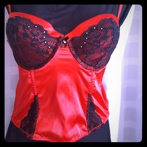 Red and black lingerie top